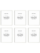 16x20 in, Set of 6, White Oak Frame