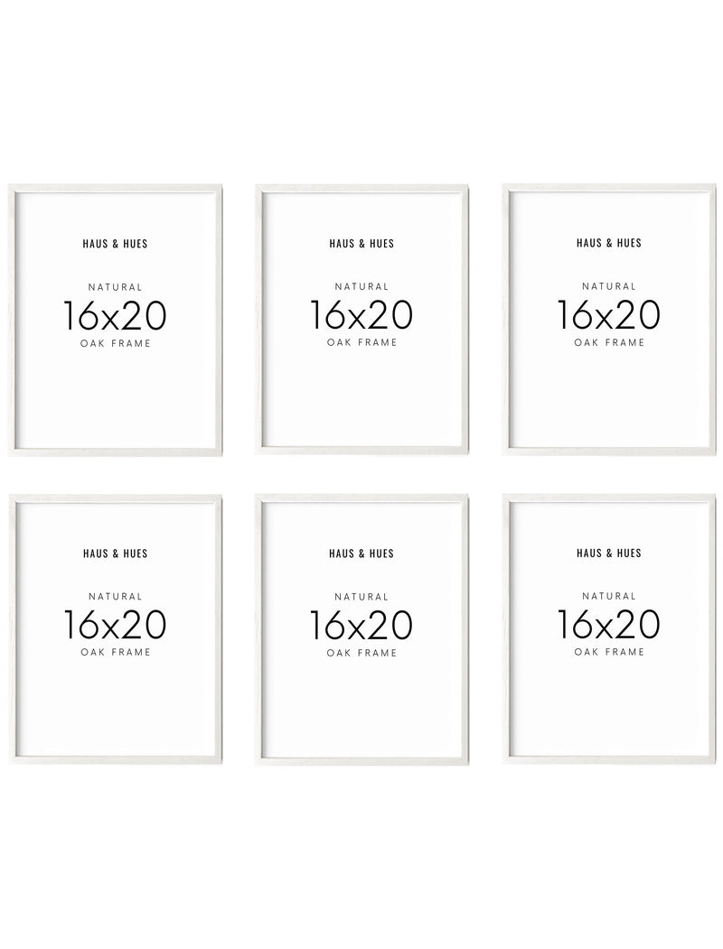 16x20 in, Set of 6, White Oak Frame
