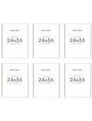 24x36 in, Set of 6, White Oak Frame