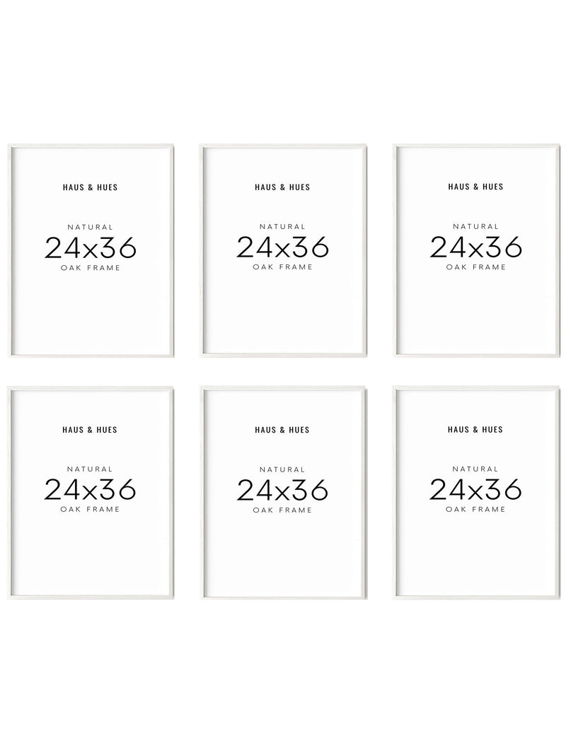 24x36 in, Set of 6, White Oak Frame