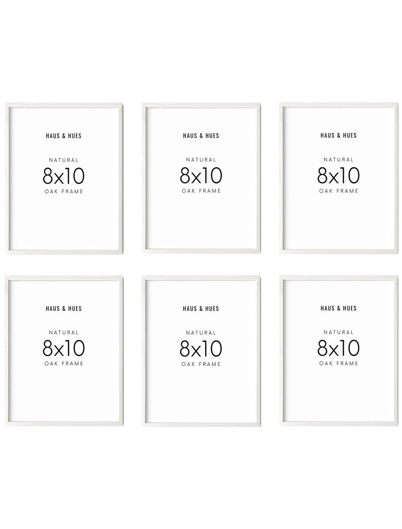 8x10 in, Set of 6, White Oak Frame