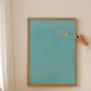GobekUsa Frameless Summer People Swimming Canvas Wall Art