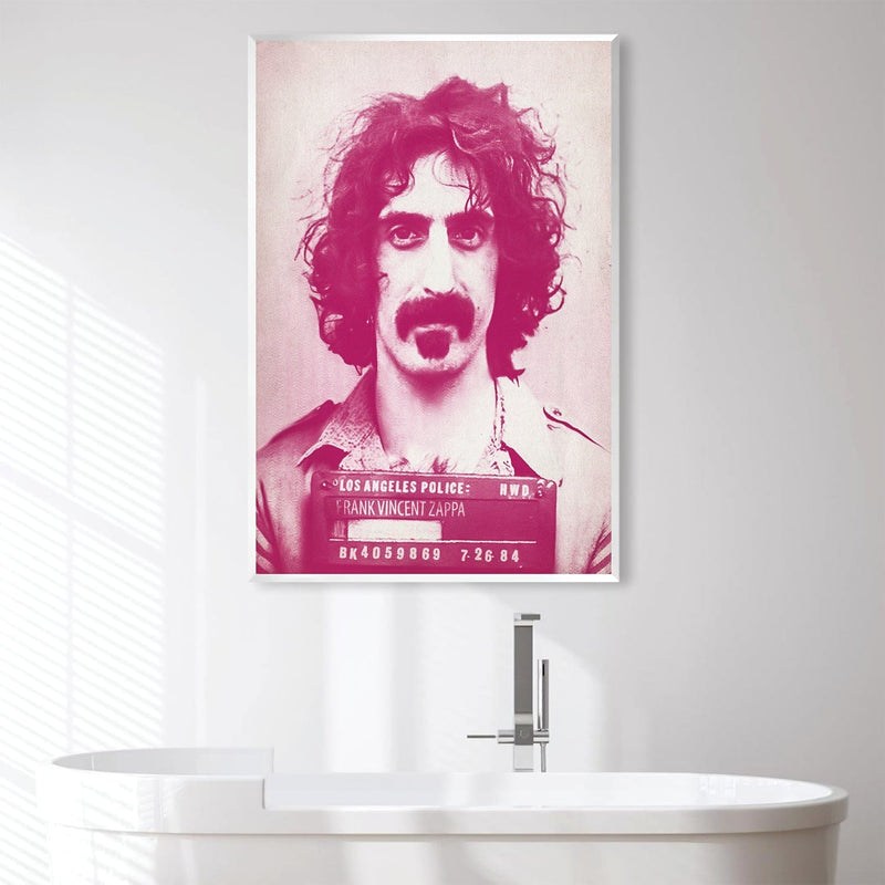 Franck Zappa Mugshot Magenta Canvas