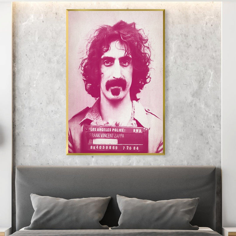 Franck Zappa Mugshot Magenta Canvas