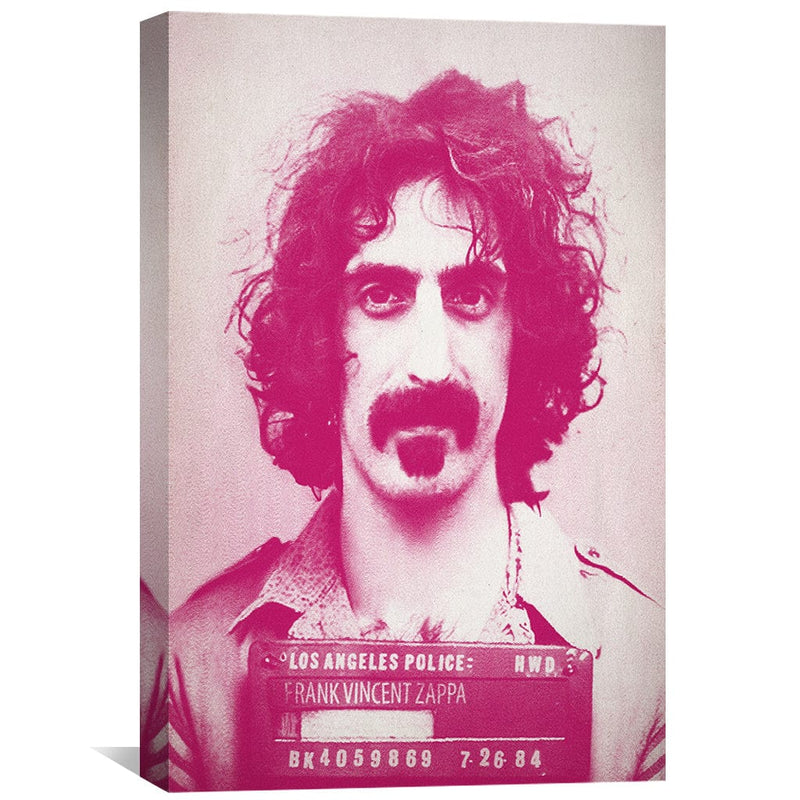 Franck Zappa Mugshot Magenta Canvas