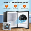 Free Standing Upright Freezer with Removable Shelf, Adjustable Thermostat, Compact Reversible Single Door Vertical Freezers by Kismile