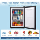 Free Standing Upright Freezer with Removable Shelf, Adjustable Thermostat, Compact Reversible Single Door Vertical Freezers by Kismile