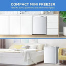 Free Standing Upright Freezer with Removable Shelf, Adjustable Thermostat, Compact Reversible Single Door Vertical Freezers by Kismile