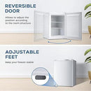 Free Standing Upright Freezer with Removable Shelf, Adjustable Thermostat, Compact Reversible Single Door Vertical Freezers by Kismile