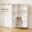 Free Standing Pantry Cabinet with 2 Door Cabinet and 5 Shelves