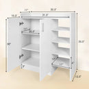 Freestanding Shoe Cabinet with 3-Postition Adjustable Shelves-White by LJGDeals