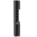 Freestanding Slim Bathroom Cabinet with Drawer and Adjustable Shelves