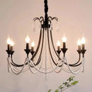 GobekUsa Black E14 Candle Chandelier: French Living Room Pendant Lighting for Home Decor