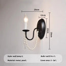 GobekUsa Black E14 Candle Chandelier: French Living Room Pendant Lighting for Home Decor