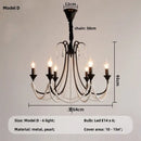 GobekUsa Black E14 Candle Chandelier: French Living Room Pendant Lighting for Home Decor