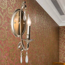 GobekUsa French Country Bedroom Wall Lamp - Brass Finish Sconce Light with Crystal Accent