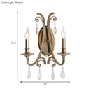 GobekUsa French Country Bedroom Wall Lamp - Brass Finish Sconce Light with Crystal Accent