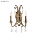 GobekUsa French Country Bedroom Wall Lamp - Brass Finish Sconce Light with Crystal Accent
