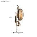 GobekUsa French Country Bedroom Wall Lamp - Brass Finish Sconce Light with Crystal Accent