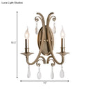 GobekUsa French Country Bedroom Wall Lamp - Brass Finish Sconce Light with Crystal Accent
