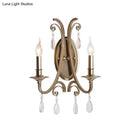 GobekUsa French Country Bedroom Wall Lamp - Brass Finish Sconce Light with Crystal Accent