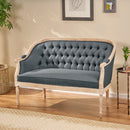 French Country Chesterfield Style Tufted Loveseat