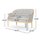 French Country Chesterfield Style Tufted Loveseat