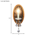 GobekUsa French Country Clear Crystal Wall Sconce - Antique Brass 1-Head Wall Lighting