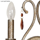 GobekUsa French Country Iron Candle Wall Sconce with Crystal Deco - Aged Silver 2-Light Fixture