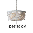 GobekUsa French Country Wood Bead Chandelier: 3/5 Lights Princess Decorative Hanging Fixture