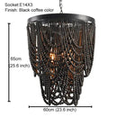 GobekUsa French Country Wood Bead Chandelier: 3/5 Lights Princess Decorative Hanging Fixture