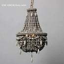 GobekUsa French Country Wood Bead Chandelier: 3/5 Lights Princess Decorative Hanging Fixture