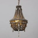 GobekUsa French Country Wood Bead Chandelier: 3/5 Lights Princess Decorative Hanging Fixture