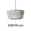 GobekUsa French Country Wood Bead Chandelier: 3/5 Lights Princess Decorative Hanging Fixture