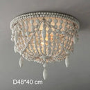 GobekUsa French Country Wood Bead Chandelier: 3/5 Lights Princess Decorative Hanging Fixture