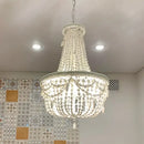 GobekUsa French Country Wood Bead Chandelier: 3/5 Lights Princess Decorative Hanging Fixture