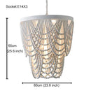 GobekUsa French Country Wood Bead Chandelier: 3/5 Lights Princess Decorative Hanging Fixture