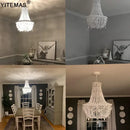 GobekUsa French Country Wood Bead Chandelier: 3/5 Lights Princess Decorative Hanging Fixture