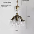 GobekUsa French Countryside Brass Pendant Light Chandelier for Bedside, Hallway, Wardrobe