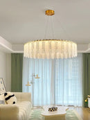 GobekUsa French Cream Wind Crystal Chandelier 2024 - Modern & Romantic Lighting for Living, Bedroom, Dining