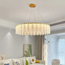 GobekUsa French Cream Wind Crystal Chandelier 2024 - Modern & Romantic Lighting for Living, Bedroom, Dining