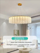 GobekUsa French Cream Wind Crystal Chandelier 2024 - Modern & Romantic Lighting for Living, Bedroom, Dining