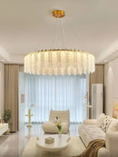 GobekUsa French Cream Wind Crystal Chandelier 2024 - Modern & Romantic Lighting for Living, Bedroom, Dining