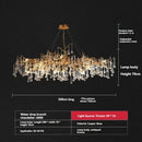 GobekUsa French Crystal Chandelier for Dining Room: Elegant Copper Branch Ceiling Light
