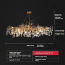 GobekUsa French Crystal Chandelier for Dining Room: Elegant Copper Branch Ceiling Light