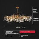 GobekUsa French Crystal Chandelier for Dining Room: Elegant Copper Branch Ceiling Light
