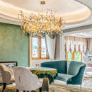 GobekUsa French Crystal Chandelier for Dining Room: Elegant Copper Branch Ceiling Light