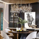 GobekUsa French Crystal Chandelier for Dining Room: Elegant Copper Branch Ceiling Light