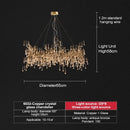 GobekUsa French Crystal Chandelier for Dining Room: Elegant Copper Branch Ceiling Light