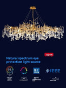 GobekUsa French Crystal Chandelier for Dining Room: Elegant Copper Branch Ceiling Light